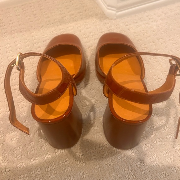 Brown Leather Heels with Ankle Strap - Picture 2 of 4